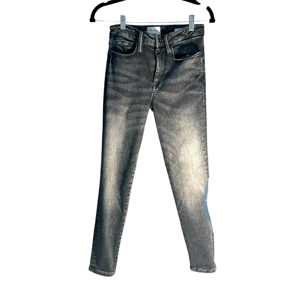 Frame Le One Skinny Black Denim Jeans Sz 1